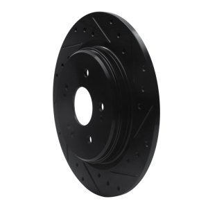 Acura TLX Brake Rotor (1) - Rear Right - R1 Concepts - Drilled & Slotted - Black - `15-`25